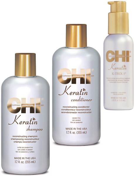 Набор CHI Keratin для восстановления и гладкости волос (3 позиции)